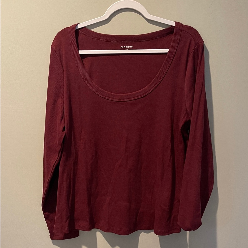 Old Navy Women's Dark Red Long Sleeve Top